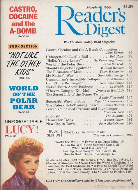 Readers Digest Unforgettable Lucy March 1990