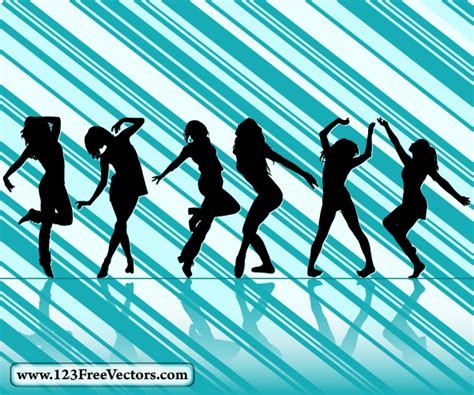 dancing girl silhouettes by 123freevectors on deviantart