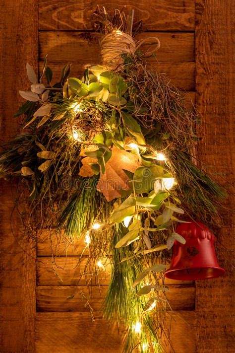 Christmas Decoration On Wooden Shutter Stock Photo Image Of