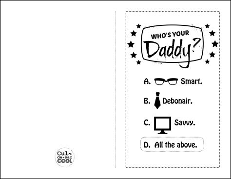 diy printable father s day who s your daddy card