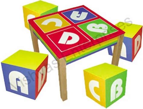 Multicolor Wooden Abcd Table With 4 Blocks Rs 9000piece Vishvas