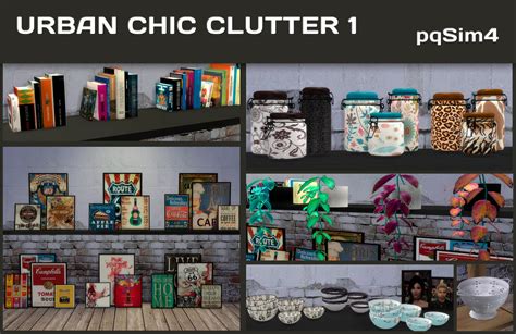 Sims 4 Ccs The Best Urban Chic Clutter By Pqsim4