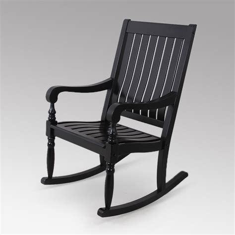 Bonn Solid Wood Black Oversized Outdoor Rocking Chair Cambridge Casual