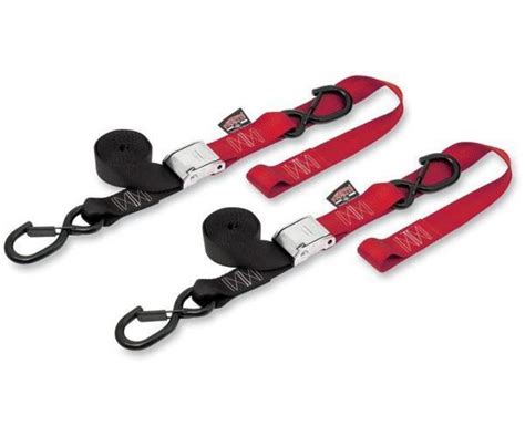Powertye 29621 S 1 12in Cam Buckle With Safety Latch Hooks And Soft Tye Blackred