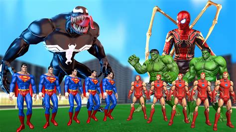 Team Venom Superman Vs Team Hulk Spiderman Iron Man Live Action