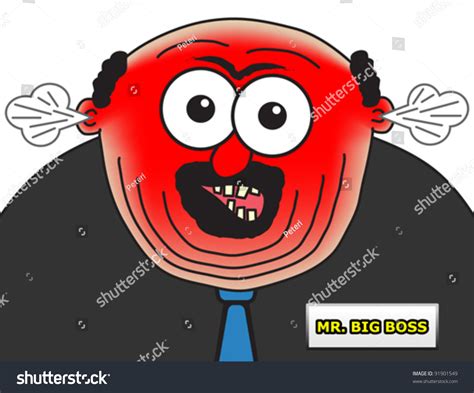 Angry Business Man Red Face Funny Stock Vector 91901549 Shutterstock