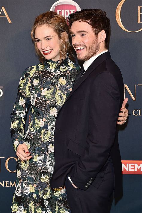 Lily James And Richard Madden At The Cinderella Premiere In Milan On