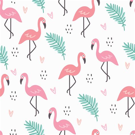 Flamingo White Pattern 688415 Vector Art At Vecteezy