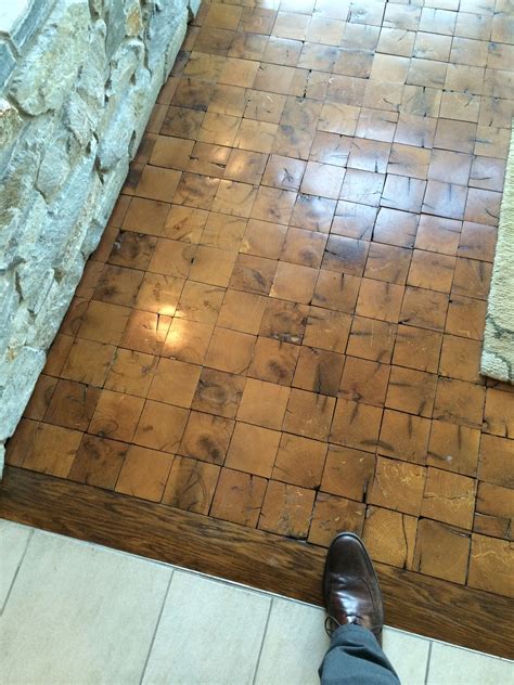 End Grain Wood Tile Floor Has A Nice Sense Of Depth To It Wood Block