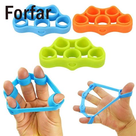 3 pcs silicon hand finger gripper trainer strength stretcher resistance
