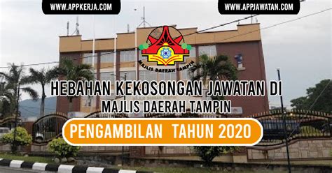 22 september 2020 lokasi :terangganu sektor :kerajaan kelulusan minimum. Jawatan Kosong di Majlis Daerah Tampin - Appkerja Malaysia