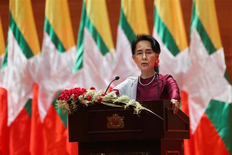 Aung san suu kyi, who previously spent a total of 15 years in detention at the behest of myanmar's generals and is widely revered domestically as a symbol of the country's yearning for. Myanmar's Aung San Suu Kyi to address democracy, Rohingya ...