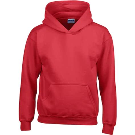 gildan heavy blend youth hooded sweatshirt red 18500b se priser nu