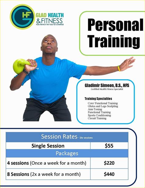 Free Workout Templates For Personal Trainers Of Personal Training Flyer