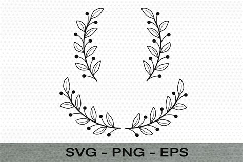 Branch Svg Leaf Wreath Svg Cut File Leaf Frame Clipart Instant Digital