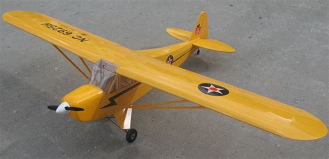 Piper J 3 Cub 60 81 Fuelelectric Rc Airplane Arf Yellow General Hobby
