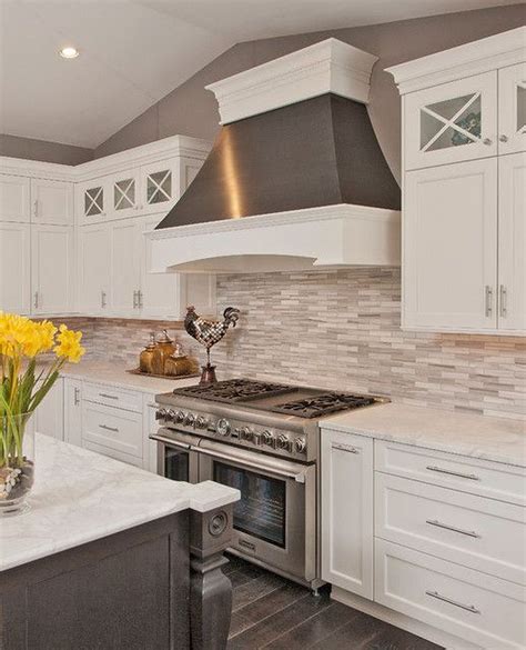 What color backsplash for dark cabinets? Fabulous Kitchen Backsplash With White Cabinets(59 ...