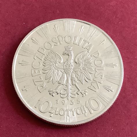 Poland 10 Zlotych 1935 Polska Josef Pilsudski 750 Silver Aw205 Ebay