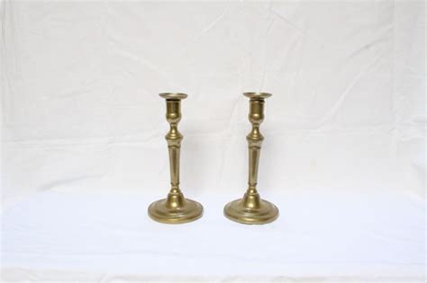 Pair Of English Brass Candlesticks 18th Century Catawiki