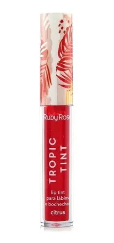 Batom Lip Tint Tropic Lábios Bochechas Ruby Rose Maquiagem