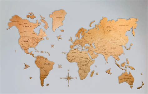 Mapa Světa Na Zeď Dřevo Mapa Mcdonald