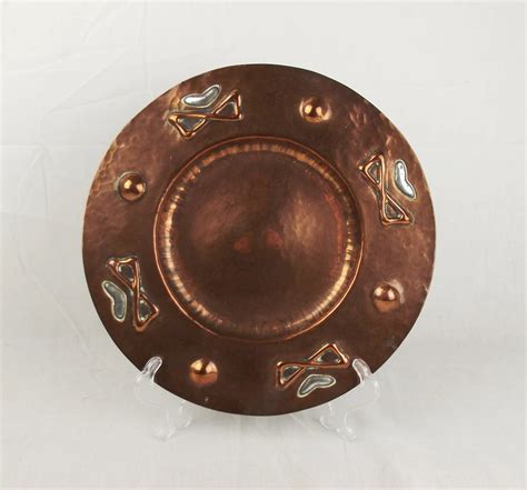 Arts And Crafts Copper And White Metal Dish Sally Antiques