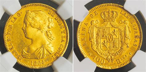Coinworldtv 1864 Kingdom Of Spain Isabel Ii Gol