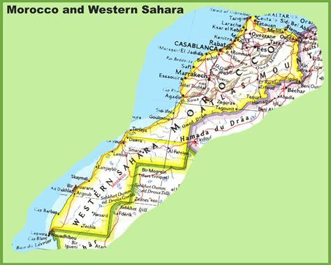 Vermitteln Berg Diagonal Morocco Map With Western Sahara Absolvent