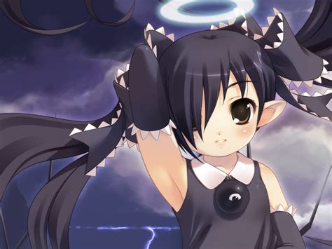 Wallpaper Illustration Anime Brunette Black Hair Ears Girl Background Screenshot
