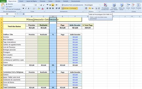 Planilha No Excel Ajuda A Planejar E Calcular Suas Despesas Com O Casamento Fotos Tecnologia