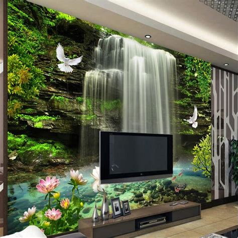 Beibehang Custom Mural 3d Wall Papers Home Decor Natural Waterfall