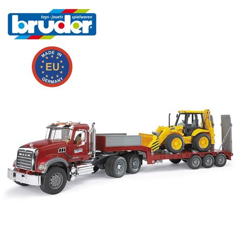 Bruder 02813 Mack Granite Low Loader And Jcb 4cx Recommended Age From 3