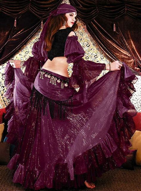 Cotton Lurex Tribal Gypsy Belly Dance Costume Skirt Gypsy Top Harem Pants Hip Scarf Dance