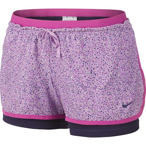 Nike Womens Dri Fit Full Flex 2 In 1 Splatter Training Shorts Lilac