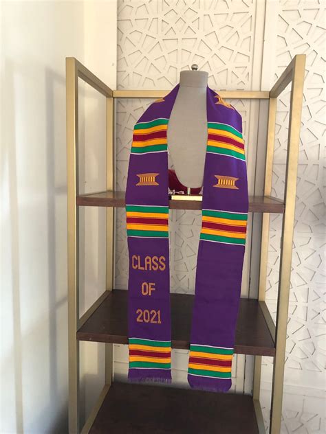 Customized Graduation Stoles Class Of 2022 Kente Sash Purple Etsy Canada In 2022 Kente