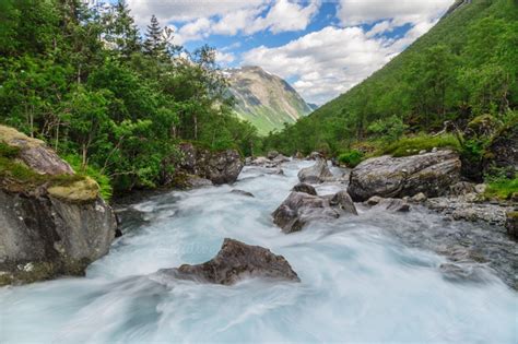 Flowing Rapid Mountain River Nature Photos On Creative Market
