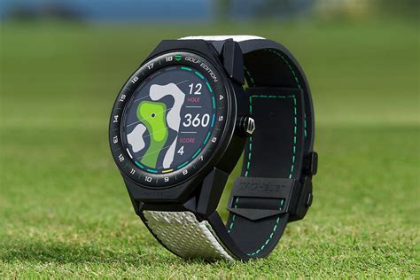 It gives you access to almost 40,000 interactive course maps, monitors your game with detailed stat tracking, and can even suggest what club to use. Tag Heuer Connected Modular Golf Edition Smartwatch ...