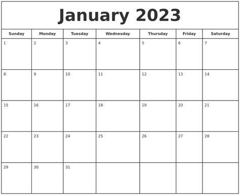 January 2023 Calendar Printable Wiki Get Calendar 2023 Update