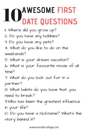 10 First Date Questions To Ask The Wonder Cottage First Date Questions Questions To Ask