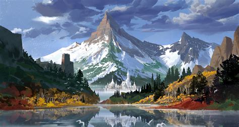 Wallpaper Mh C Landscape Digital Art Mountains