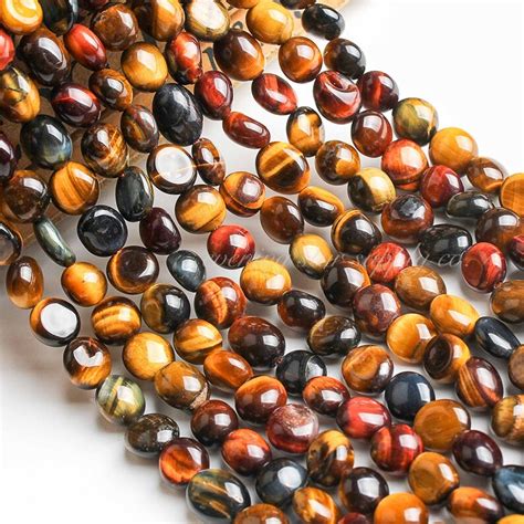 Gemstone Beads Genuine Tigers Eye Tumbled Pebble Freeform Etsy