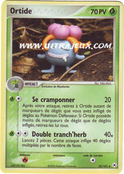 Ortide 35102 Carte Pokémon Cartes à Lunité Français Ultrajeux