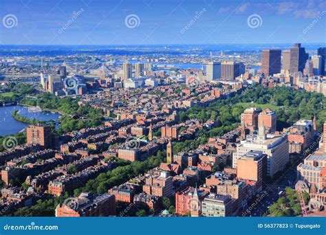 Boston Aerial View Stock Image Image Of District City 56377823