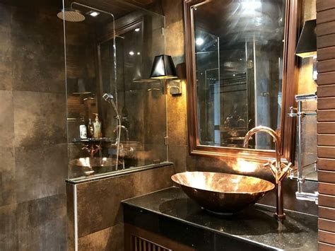 Another key search for gold plumbing fixtures is champagne bronze. Bronze color bathroom wear | Beautiful bathrooms, Bathroom colors, Bathroom