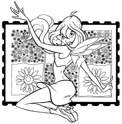 coloriage à dessiner winx club sur hugo l'escargot