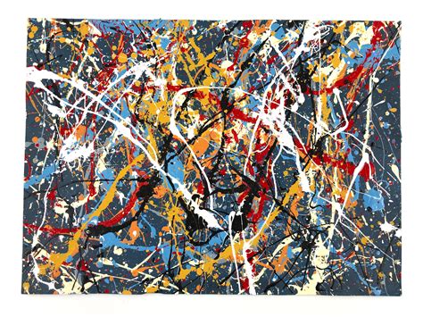 Sold Price Jackson Pollock Style Splatter Acrylic On Paper Invalid Date Mst