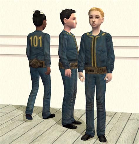 Mod The Sims Fallout Vault 101 Child Suits