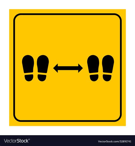 Social Distancing Keep Your Distance Icon Sign Vector Image