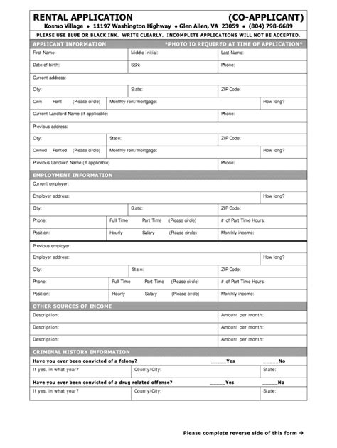 Printable Rental Application Form Bc Calendar Printable