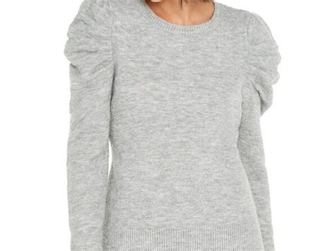 Inc International Concepts Womens Puff Sleeve Sweater Gray Size Large